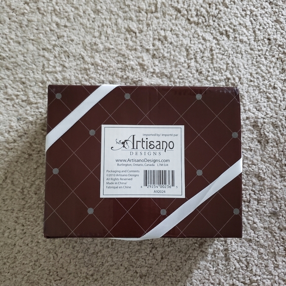 🤎Set of 2 Turkish coffee cup/espresso shot and saucer white/brown floral design - Picture 4 of 5